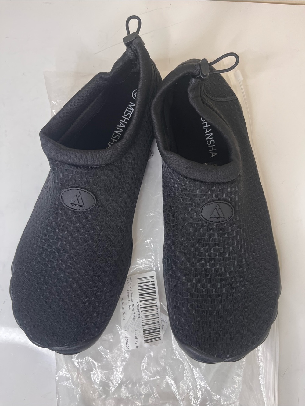 Mishansha Men/Women Black Slip-On Aqua Shoes Size Men’s-11, Women’s-13 (45) NWT